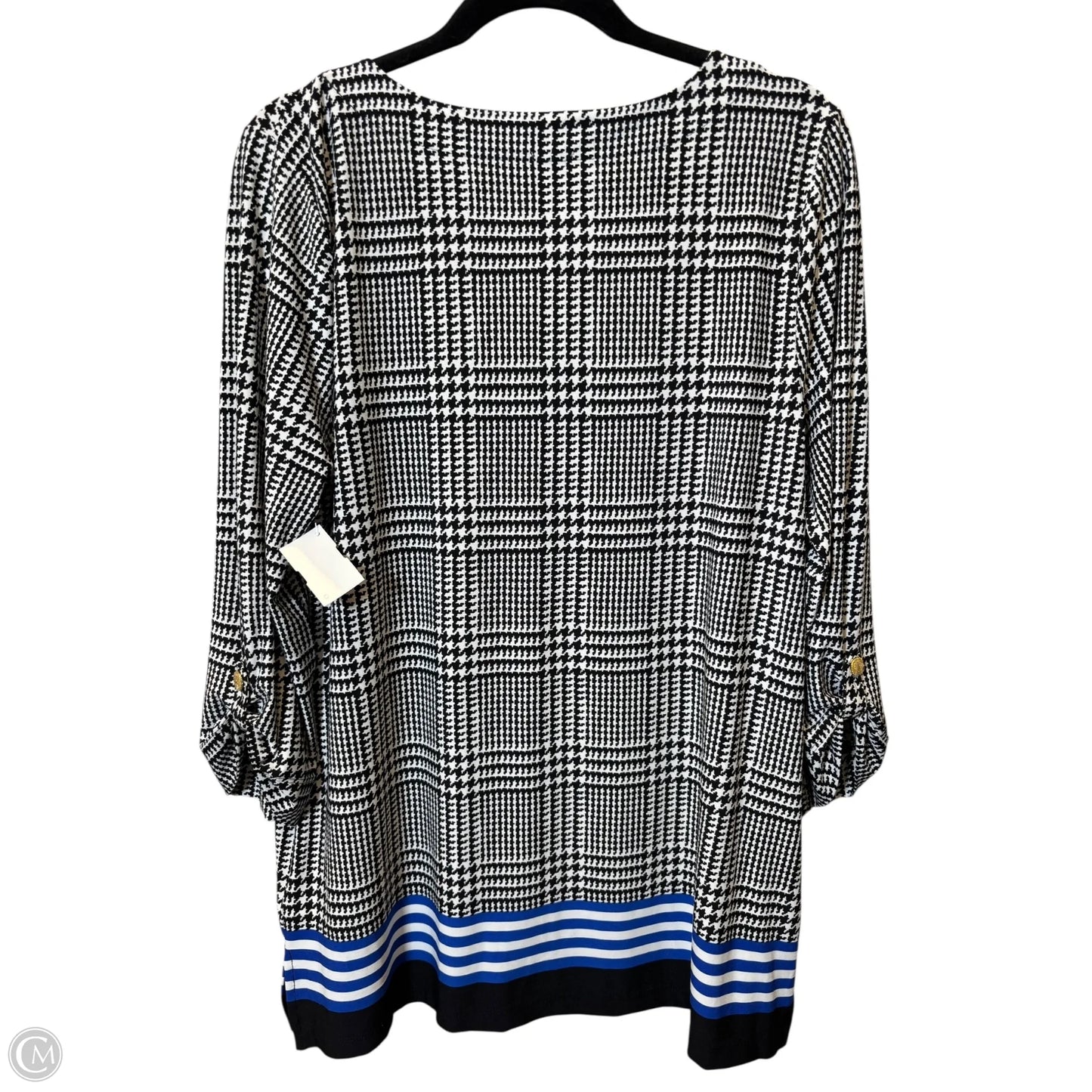 Top Long Sleeve By Anne Klein In Black & White, Size: Xl