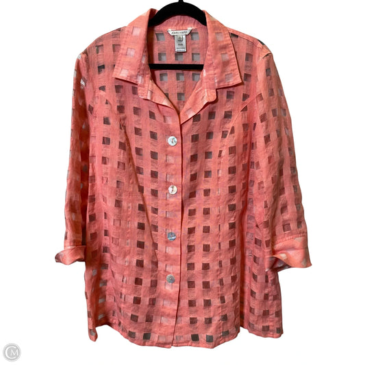 Top 3/4 Sleeve By John Mark In Pink, Size: Xl