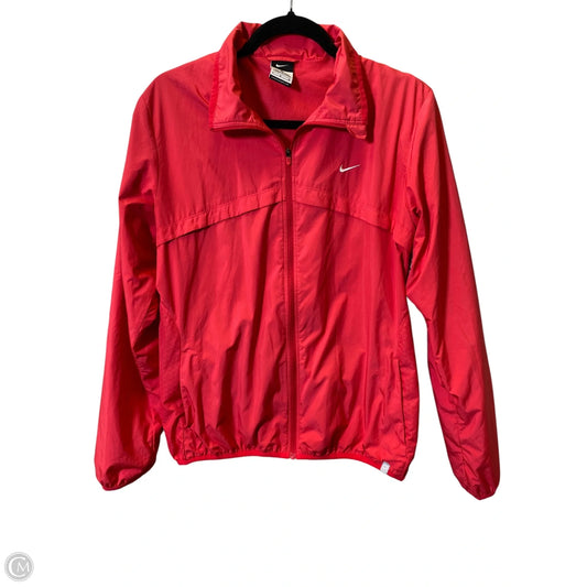 Athletic Jacket By Nike In Pink, Size: L