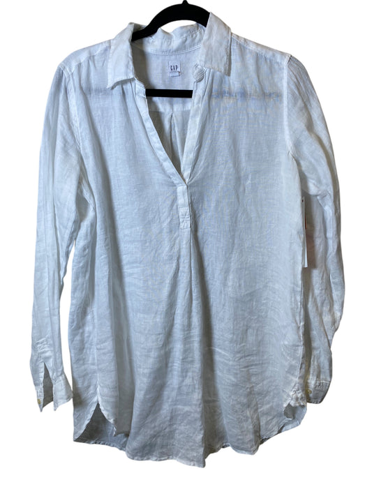 Top Long Sleeve By Gap In White, Size: S