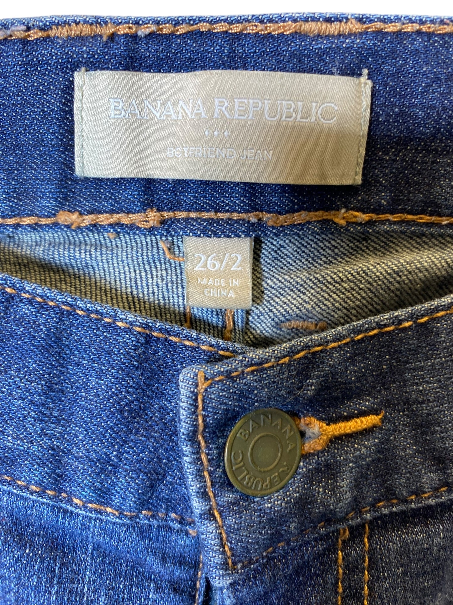 Jeans Straight By Banana Republic In Blue Denim, Size: 26