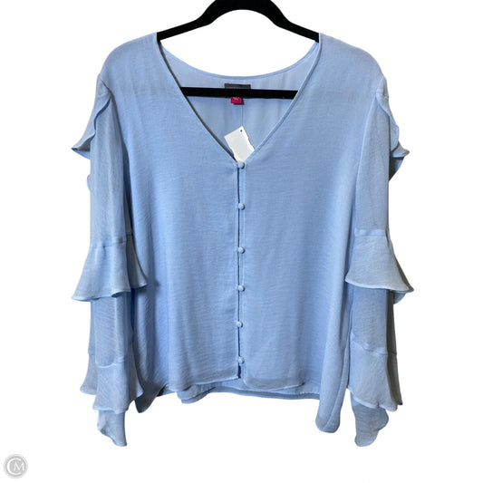 Top Long Sleeve By Vince Camuto In Blue, Size: M