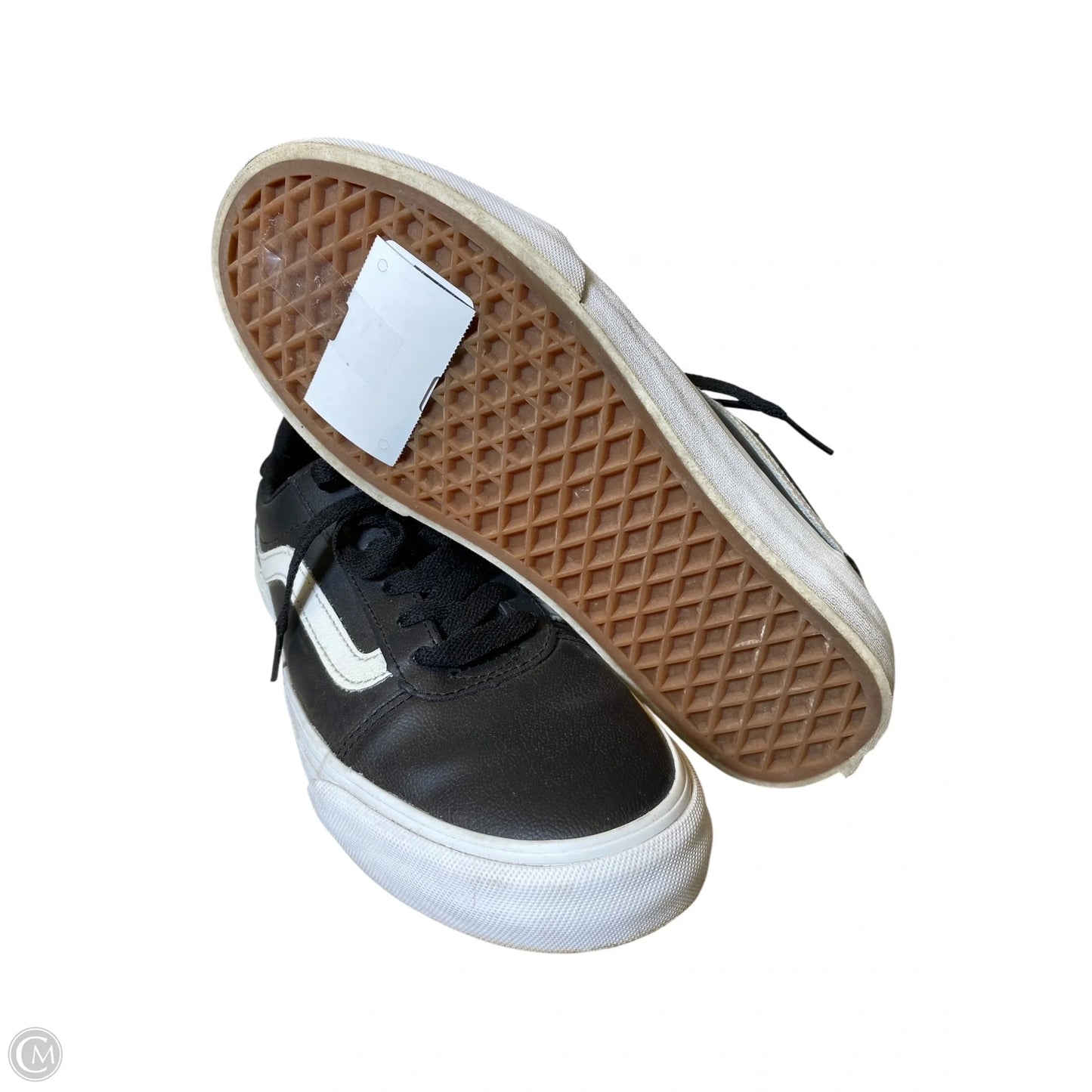 Shoes Flats By Vans In Black & White, Size: 7