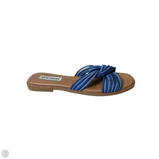 Sandals Flats By Steve Madden In Blue, Size: 7.5