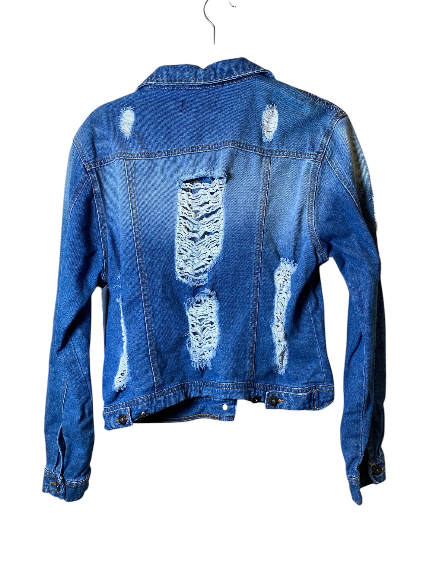 Jacket Denim By Clothes Mentor In Blue, Size: L