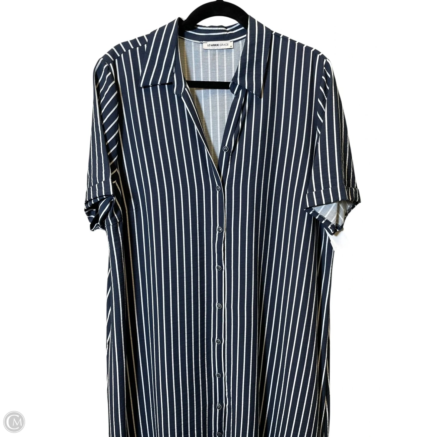 Dress Casual Maxi By Grace In Blue & White, Size: L