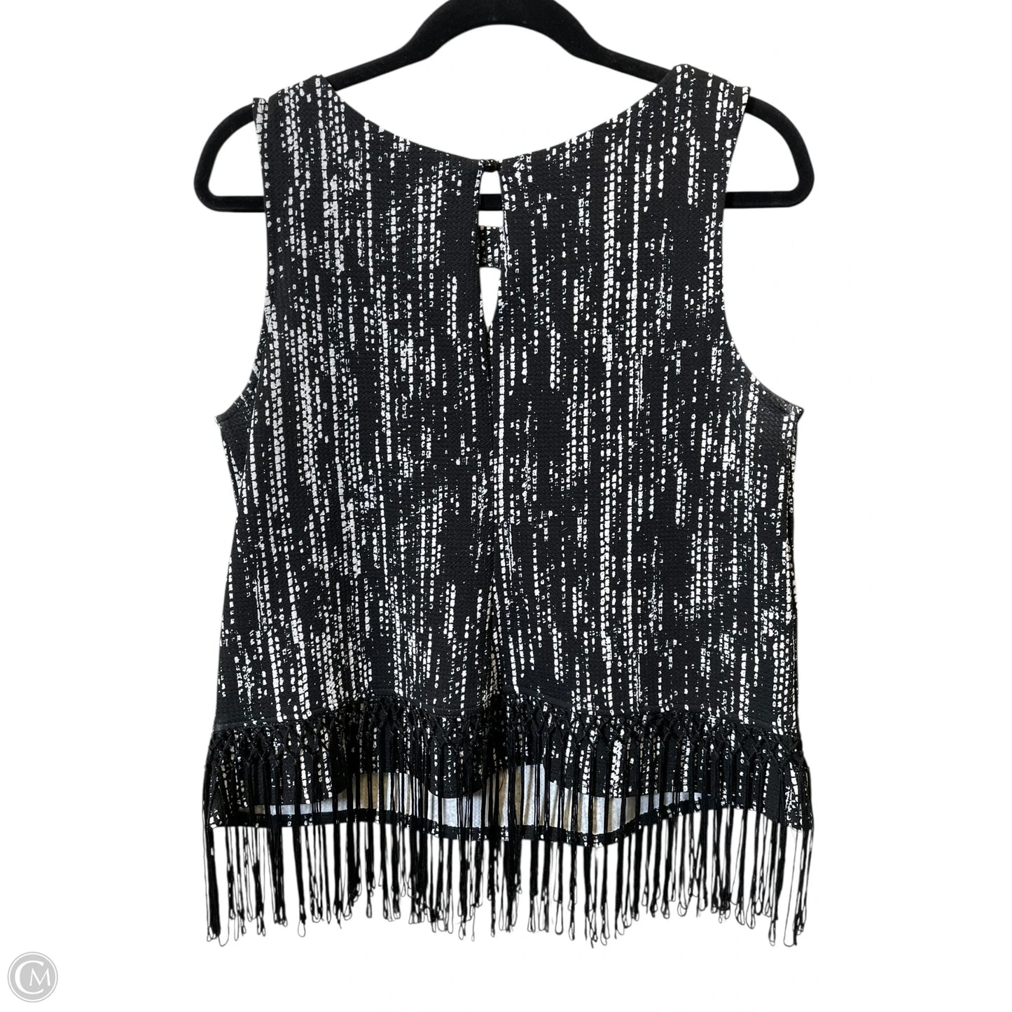 Top Sleeveless By Bobeau In Black & White, Size: L