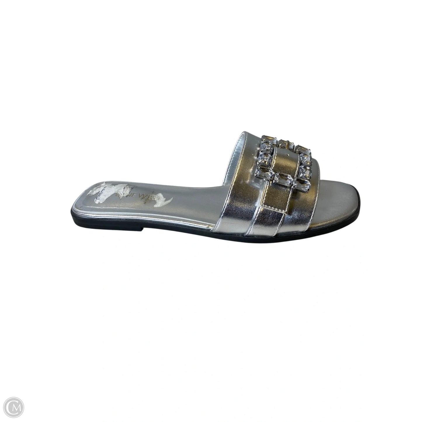 Sandals Flats By Nine West In Silver, Size: 8.5