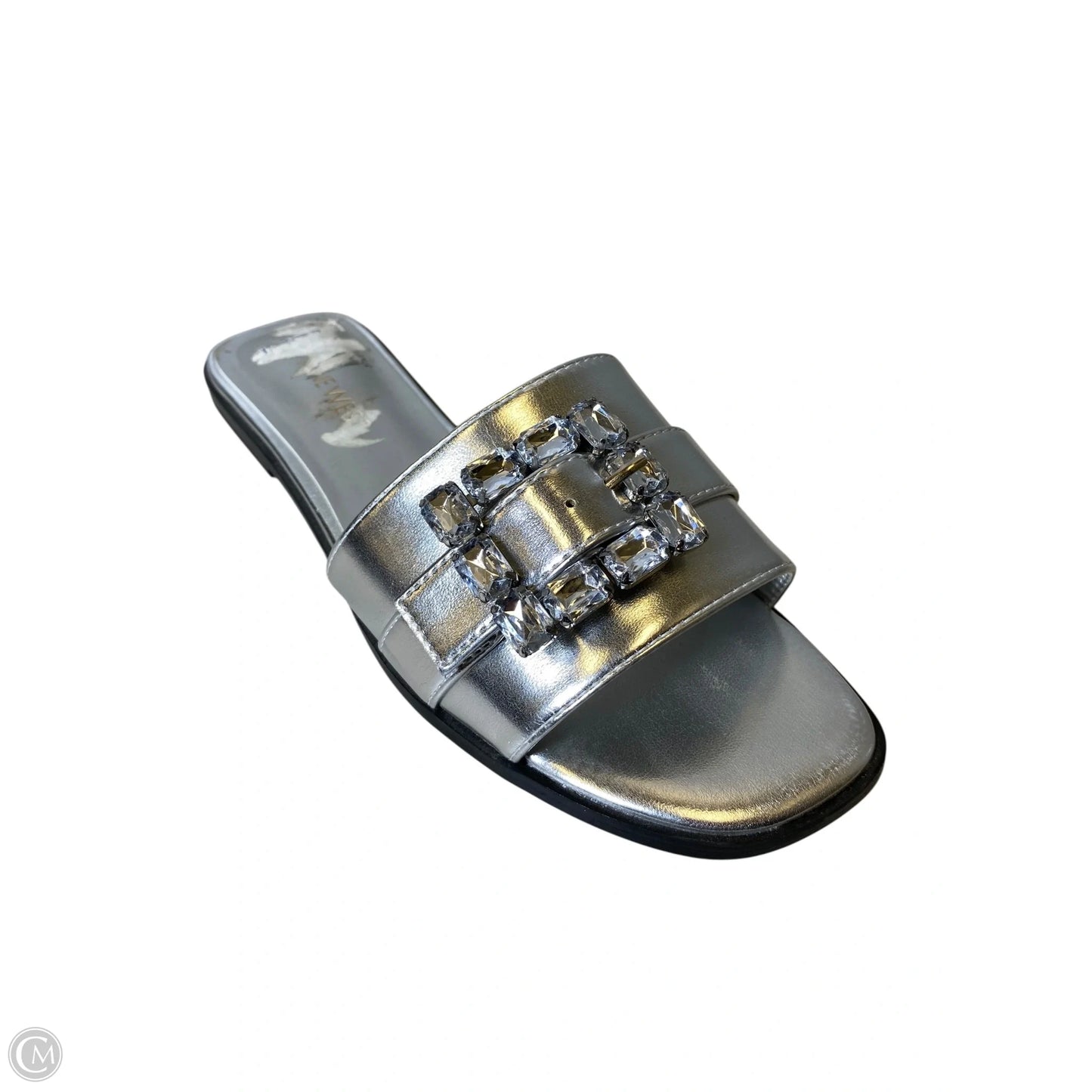 Sandals Flats By Nine West In Silver, Size: 8.5