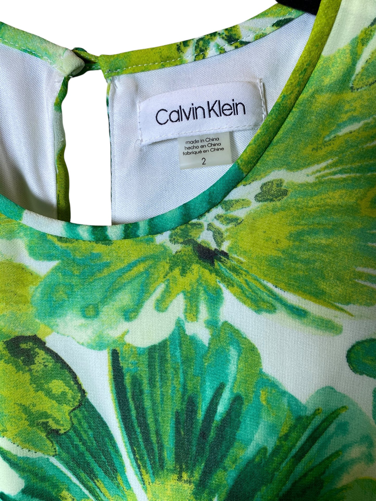 Dress Casual Midi By Calvin Klein In Floral Print, Size: Xs