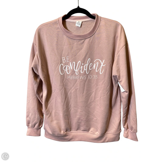 Sweater By Clothes Mentor In Pink & White, Size: S