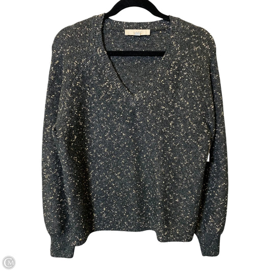 Sweater By Loft In Gold & Grey, Size: M