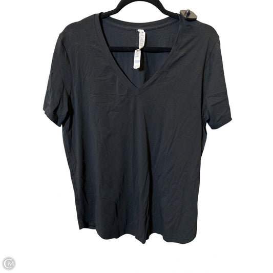 Athletic Top Short Sleeve By Lululemon In Black, Size: 12