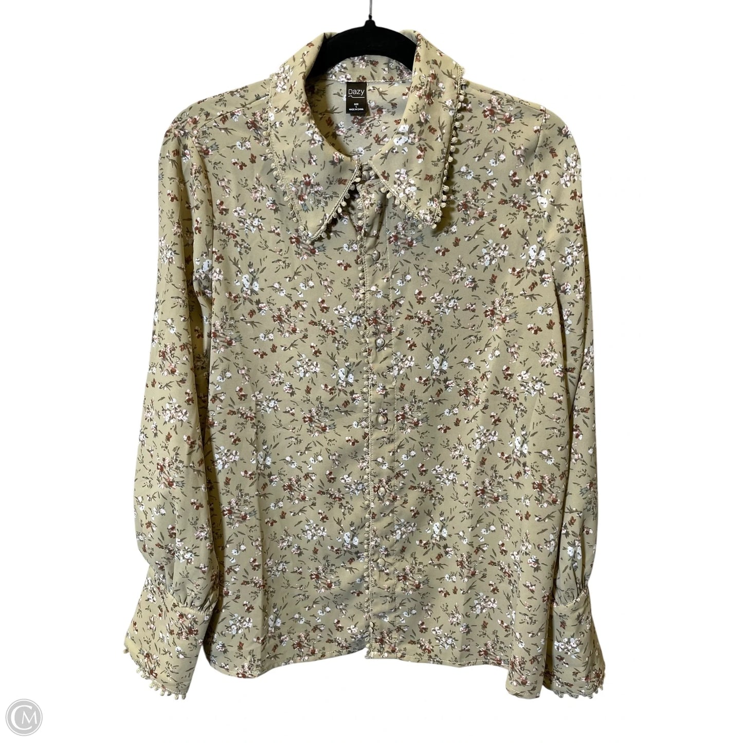 Blouse Long Sleeve By Clothes Mentor In Multi-colored, Size: L