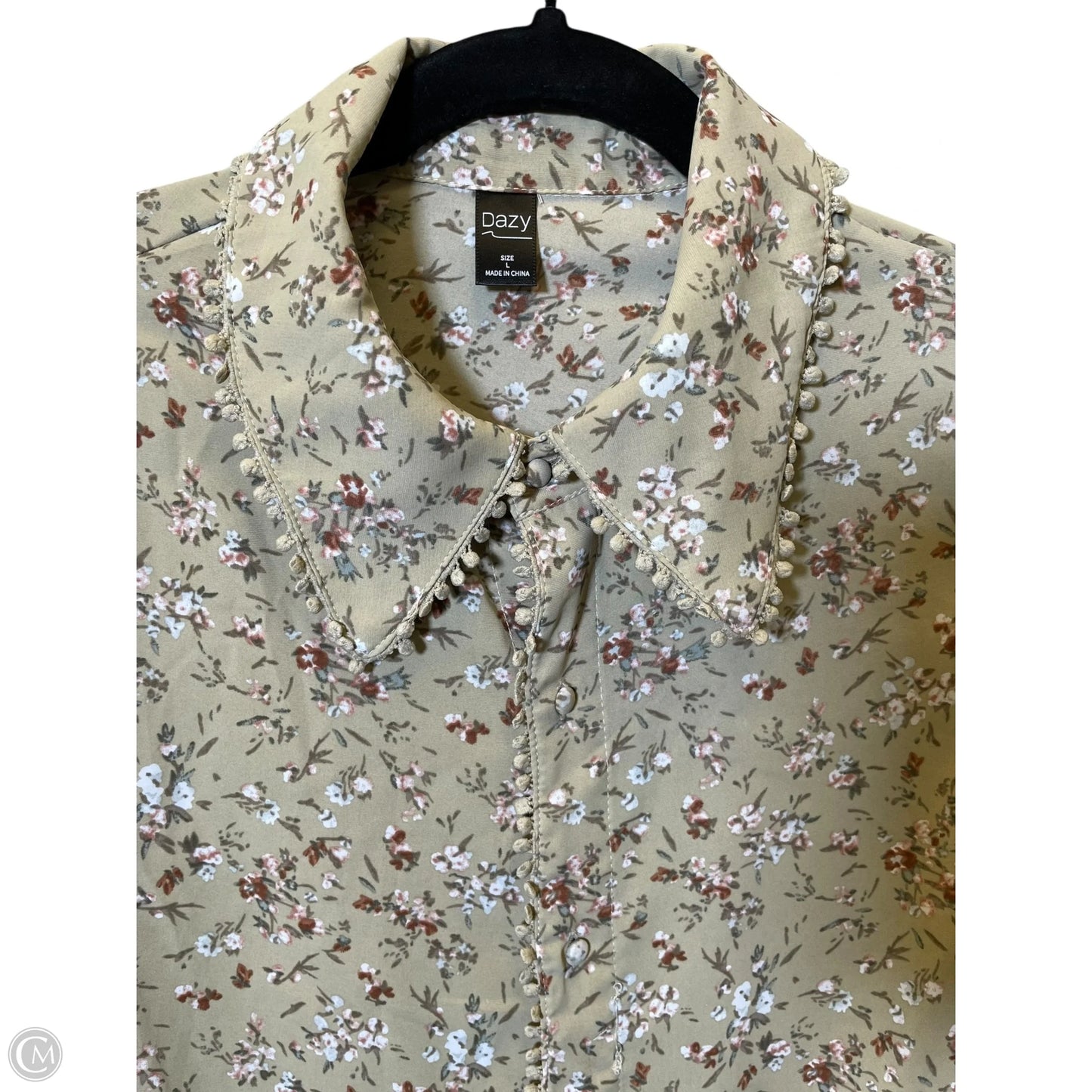 Blouse Long Sleeve By Clothes Mentor In Multi-colored, Size: L
