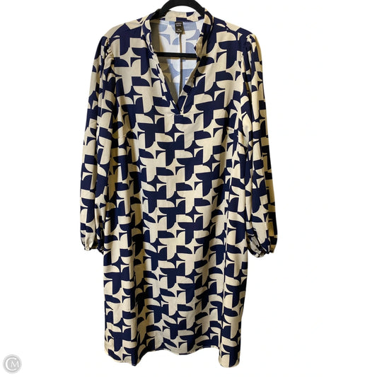 Dress Casual Short By Clothes Mentor In Blue & Tan, Size: 2XL
