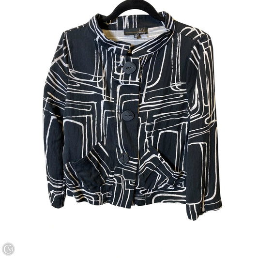 Blouse Long Sleeve By Habitat In Black & White, Size: Xs