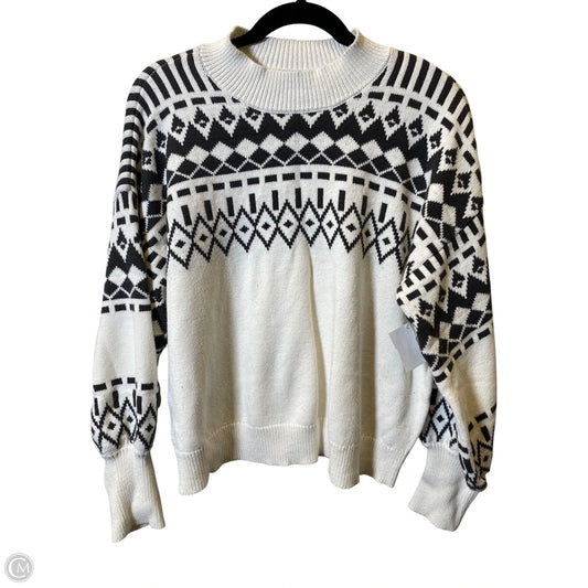 Sweater By Ann Taylor In Grey & White, Size: Xl
