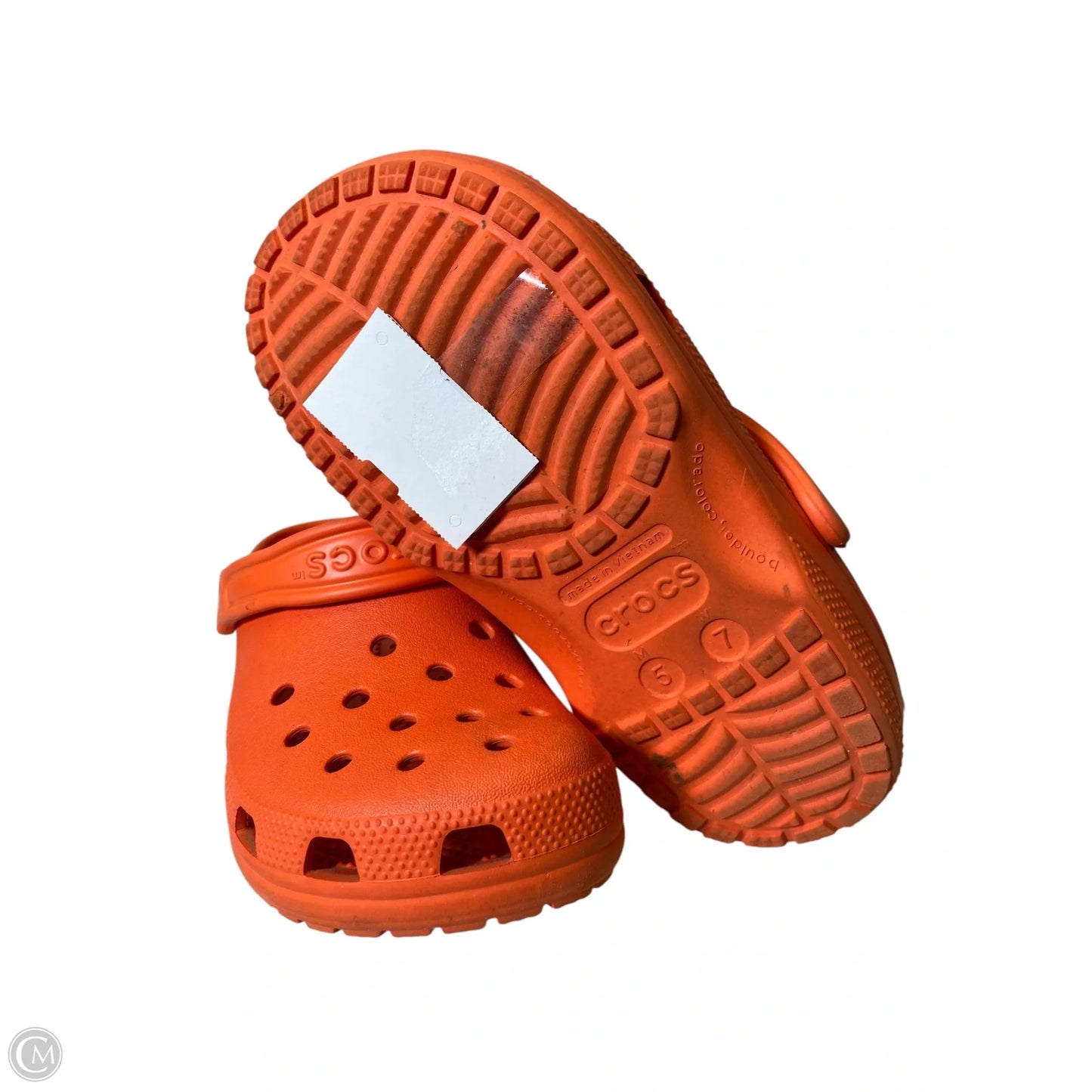 Sandals Flats By Crocs In Orange, Size: 7