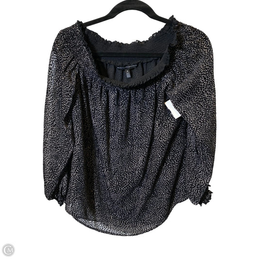 Top Long Sleeve By White House Black Market In Black & Tan, Size: M