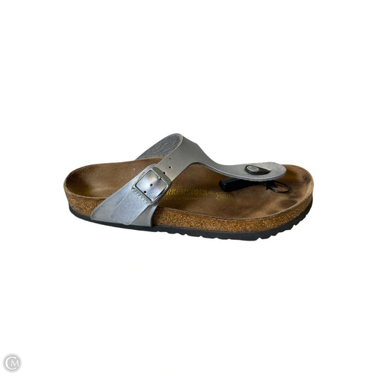 Sandals Flats By Birkenstock In Grey, Size: 38