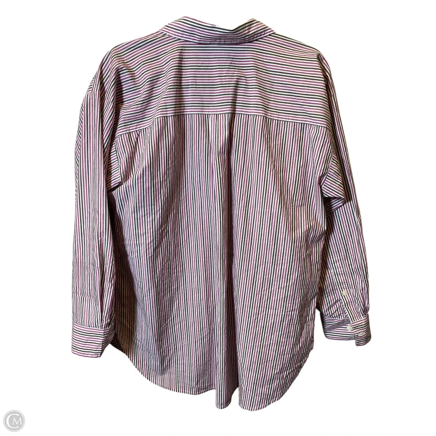 Blouse Long Sleeve By Loft In Brown & Purple, Size: L