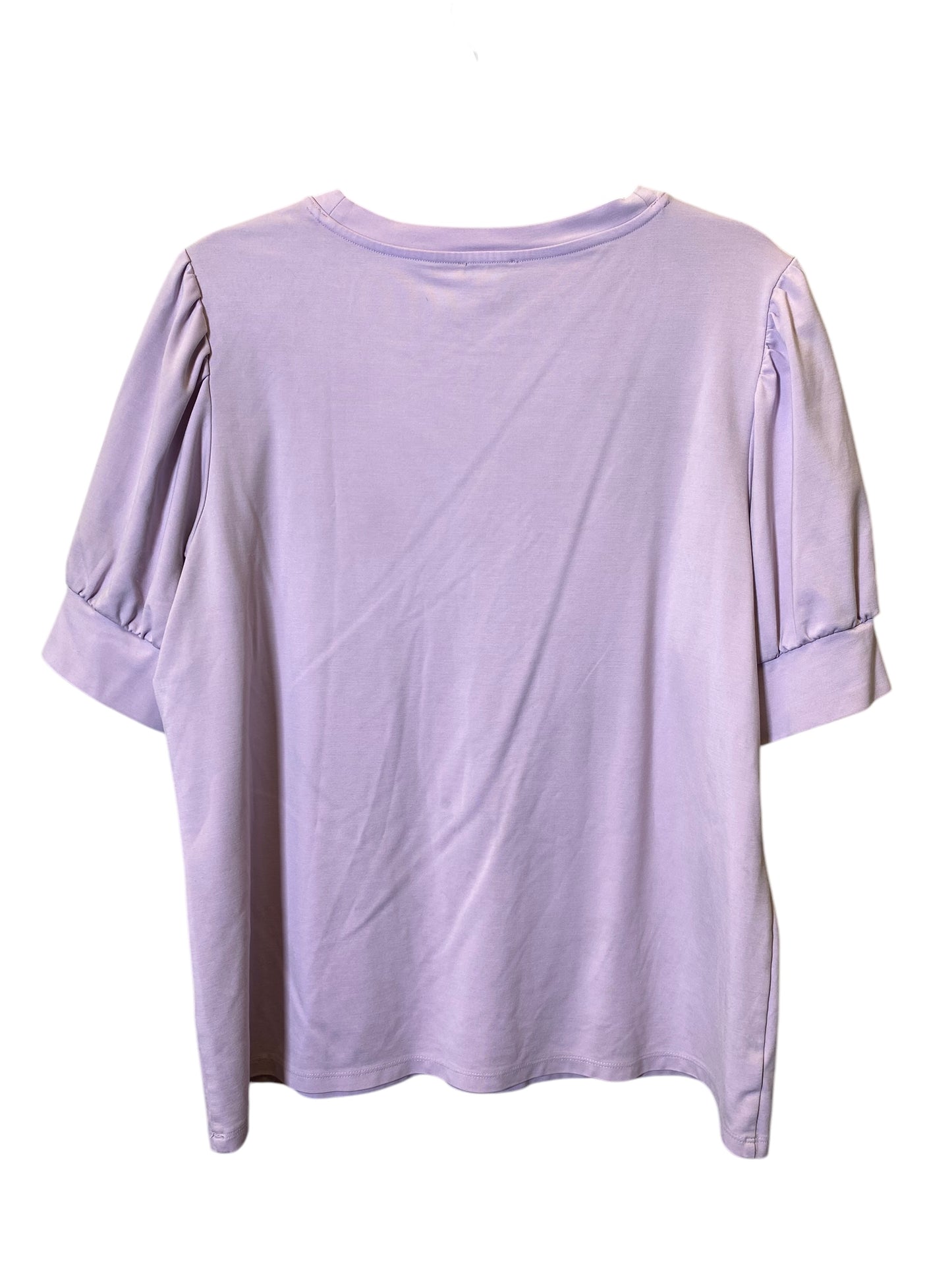 Top Short Sleeve By Ann Taylor In Purple, Size: Xl