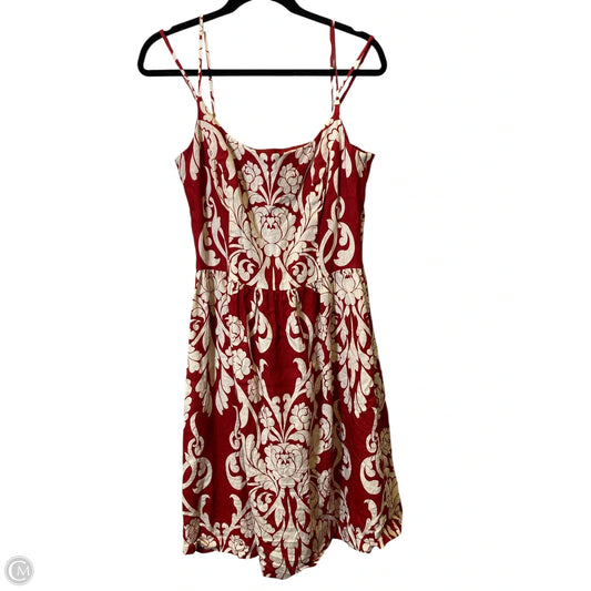 Dress Casual Short By Ann Taylor In Cream & Red, Size: 12