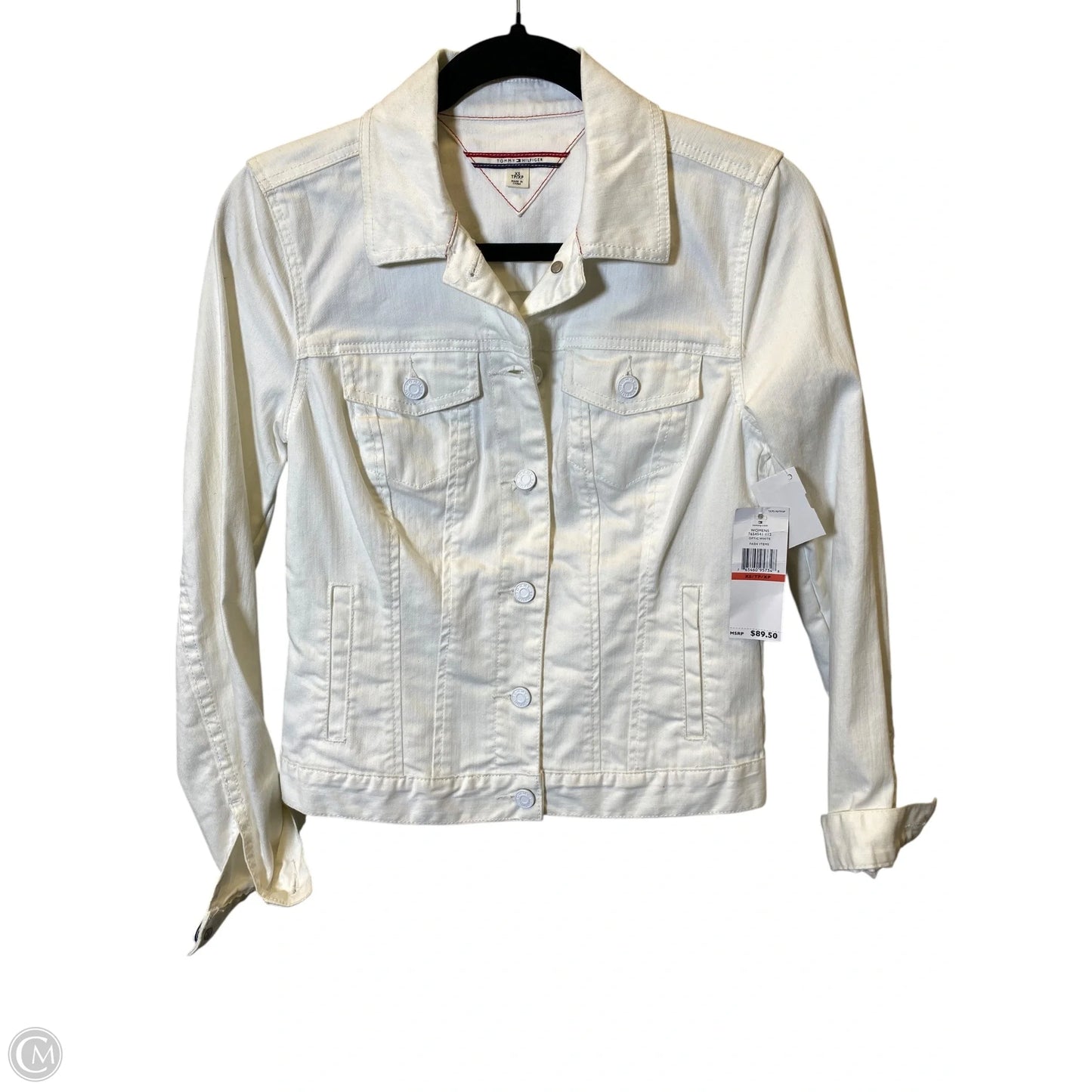 Jacket Denim By Tommy Hilfiger In White, Size: Xs