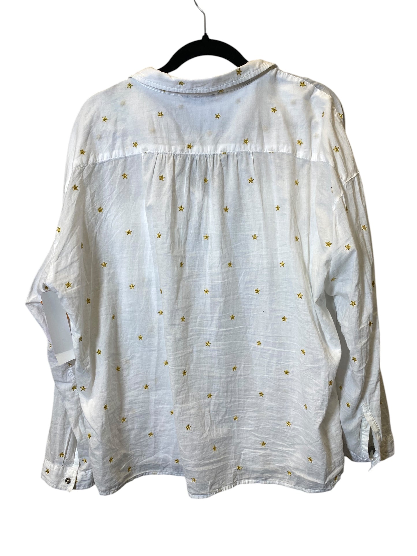 Top Long Sleeve By Tommy Hilfiger In Gold & White, Size: Xl