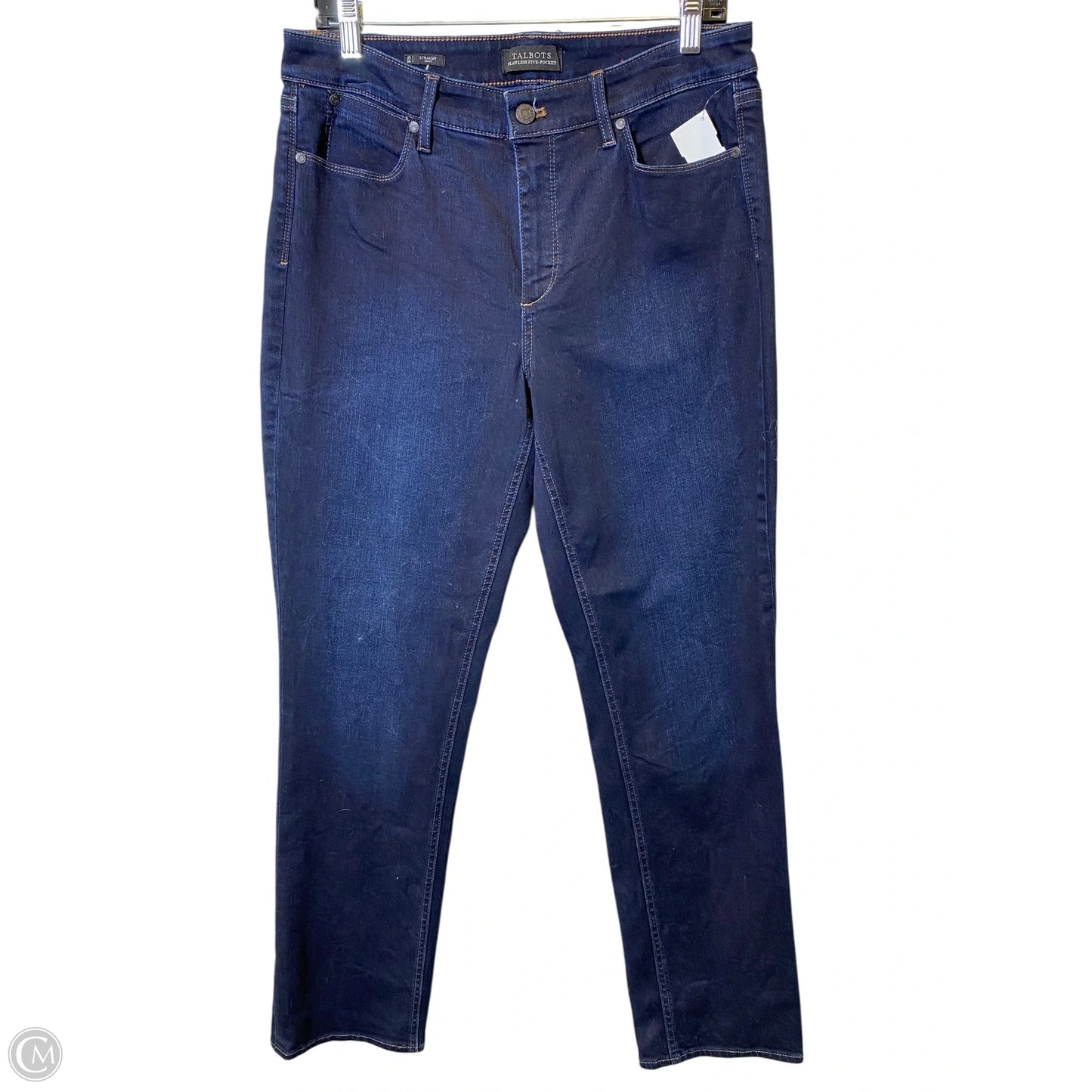 Jeans Straight By Talbots In Blue Denim, Size: 12