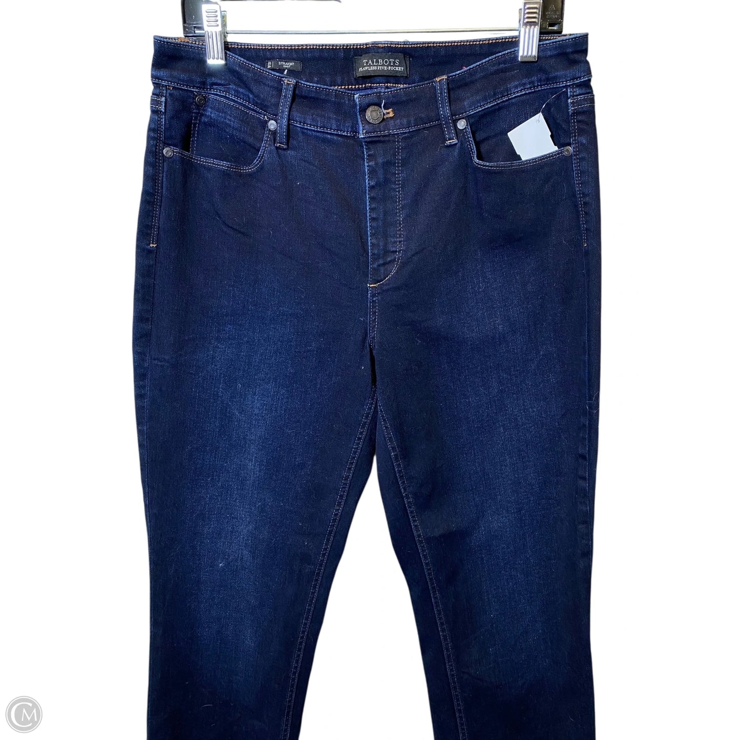 Jeans Straight By Talbots In Blue Denim, Size: 12