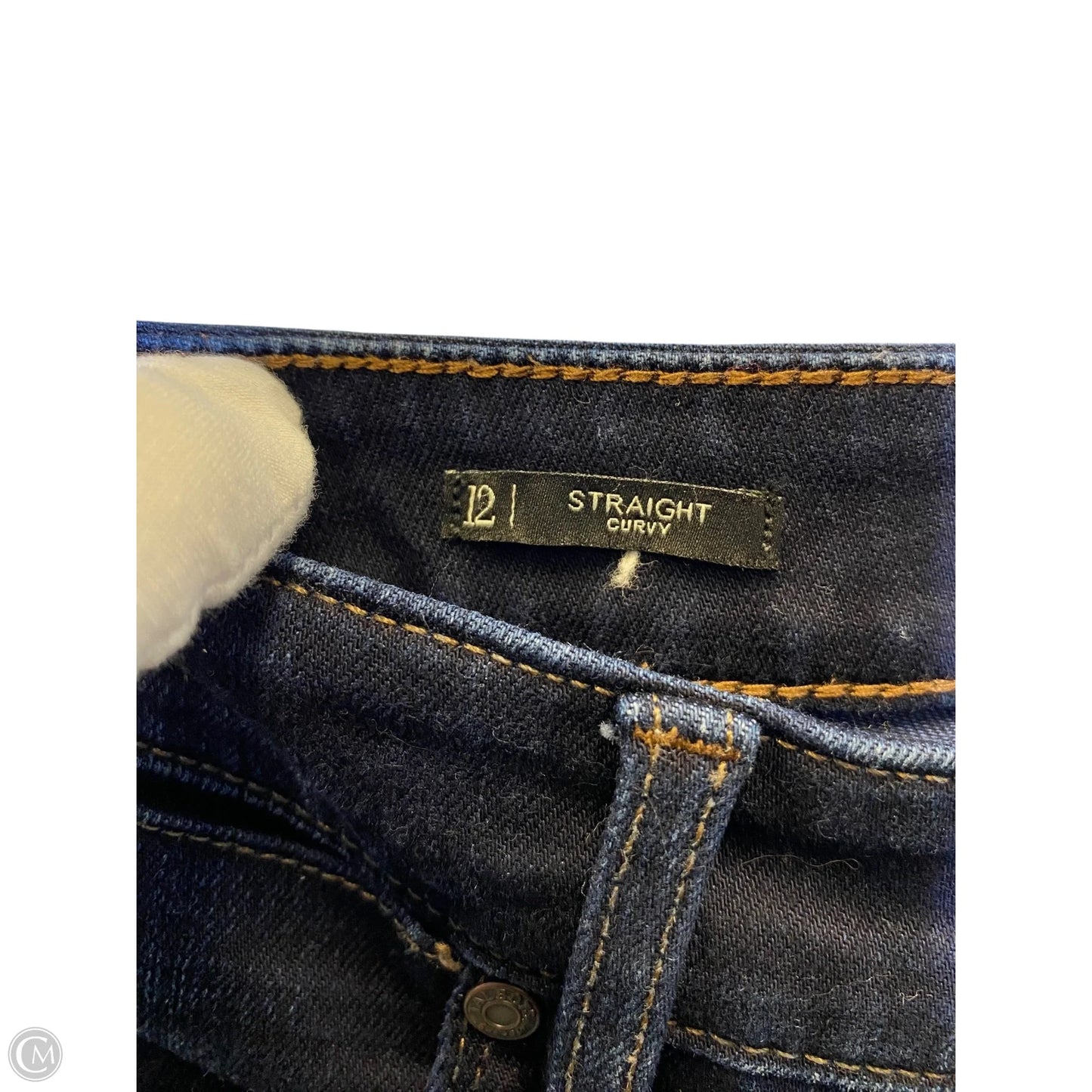 Jeans Straight By Talbots In Blue Denim, Size: 12