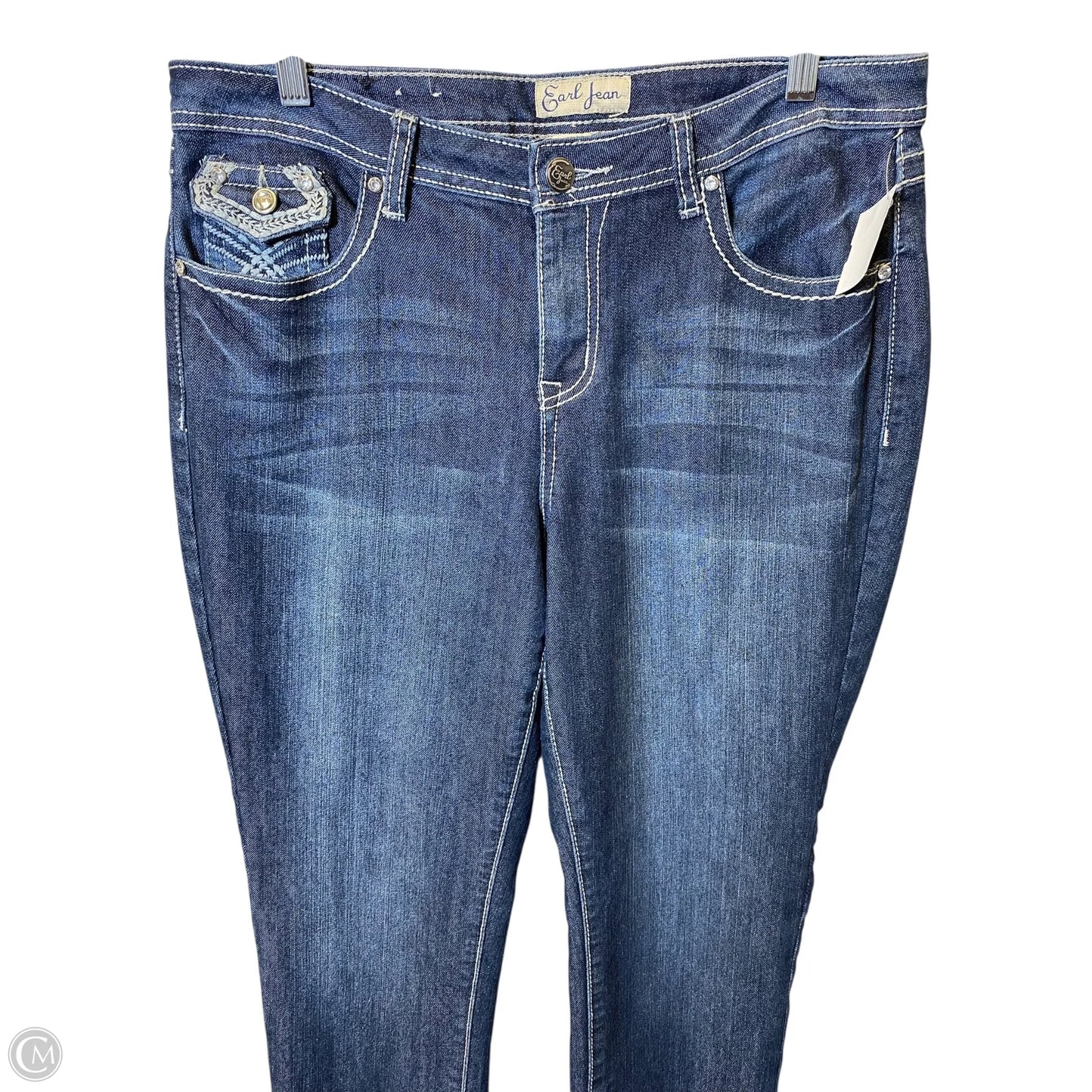 Jeans Skinny By Earl Jean In Blue Denim, Size: 12
