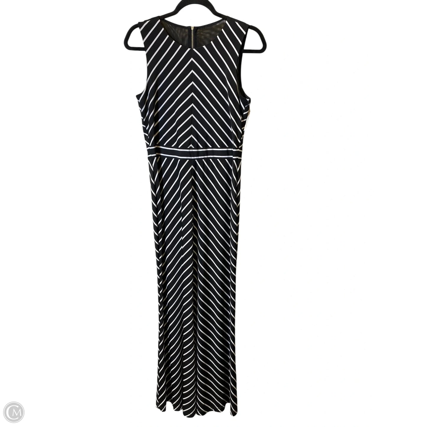 Dress Casual Maxi By Just Taylor In Blue & White, Size: 8