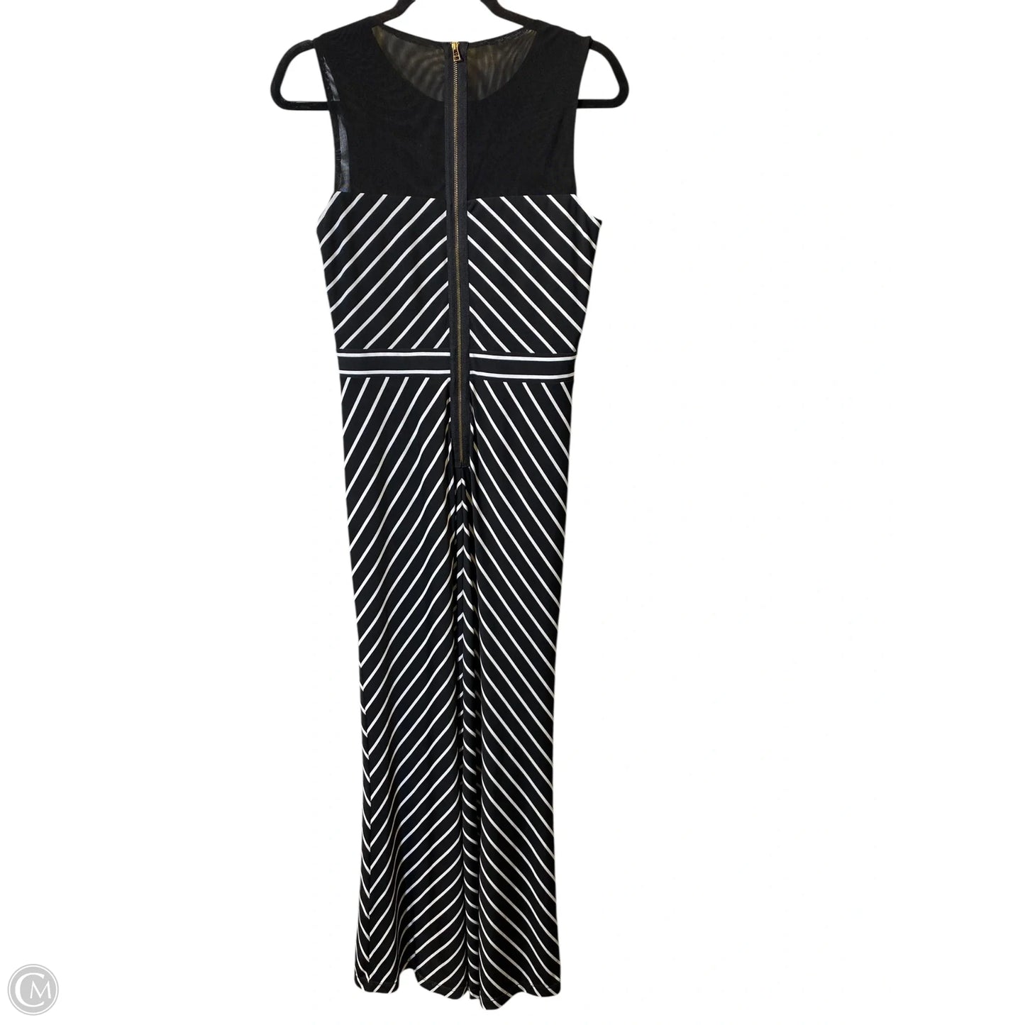 Dress Casual Maxi By Just Taylor In Blue & White, Size: 8
