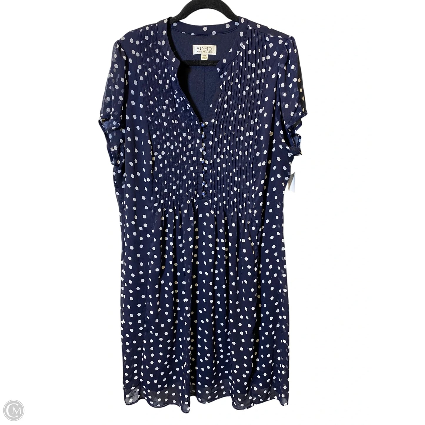 Dress Casual Short By Clothes Mentor In Polkadot Pattern, Size: 16