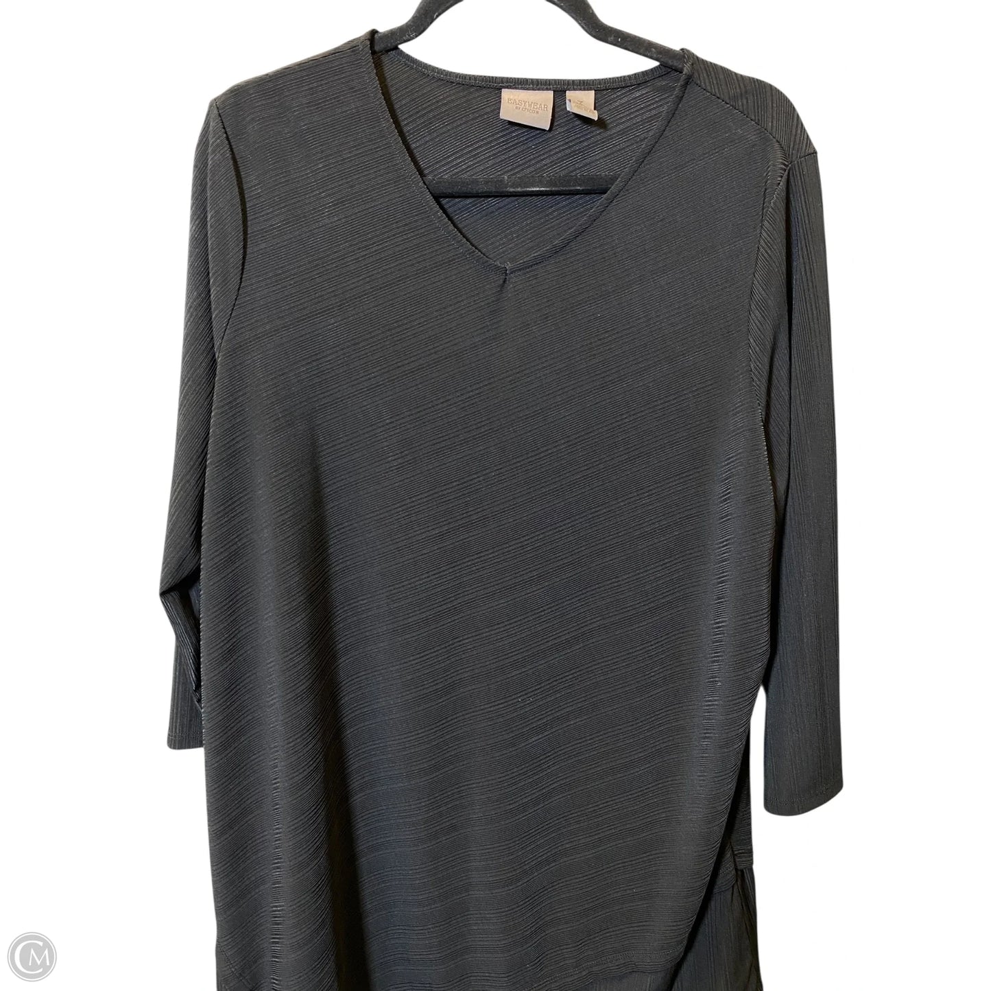 Top 3/4 Sleeve By Chicos In Black, Size: Xl
