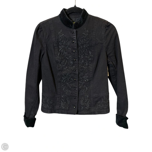 Jacket Denim By Lauren By Ralph Lauren In Black, Size: M