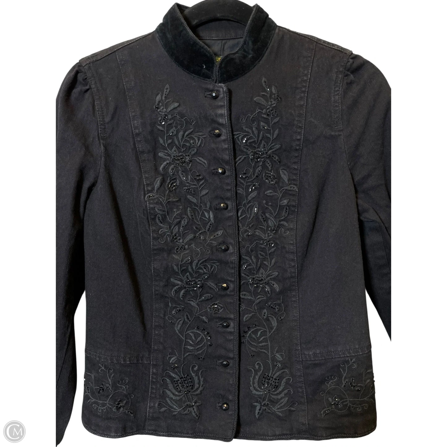 Jacket Denim By Lauren By Ralph Lauren In Black, Size: M