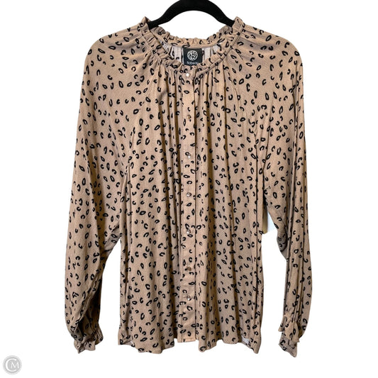 Top Long Sleeve By Bobeau In Animal Print, Size: Large
