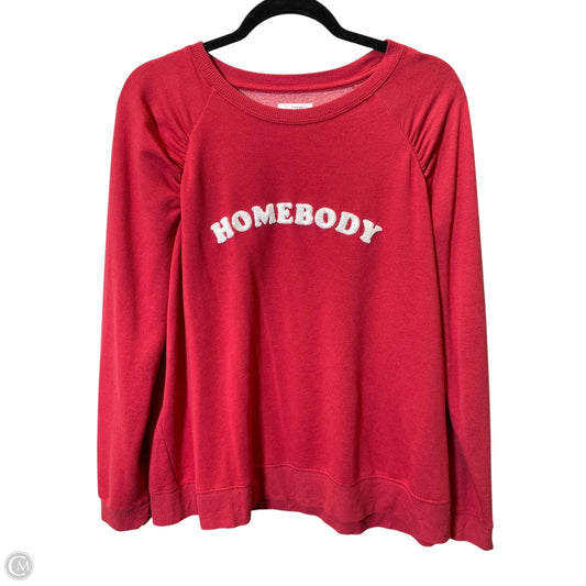 Sweater By Maurices In Red & White, Size: L