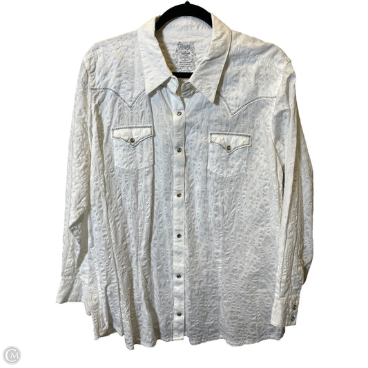 Blouse Long Sleeve By Clothes Mentor In White, Size: Xxl
