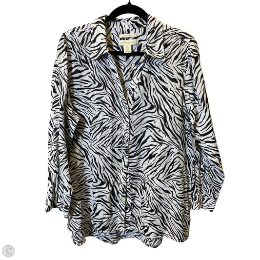 Blouse Long Sleeve By Cynthia Rowley In Animal Print, Size: 1x