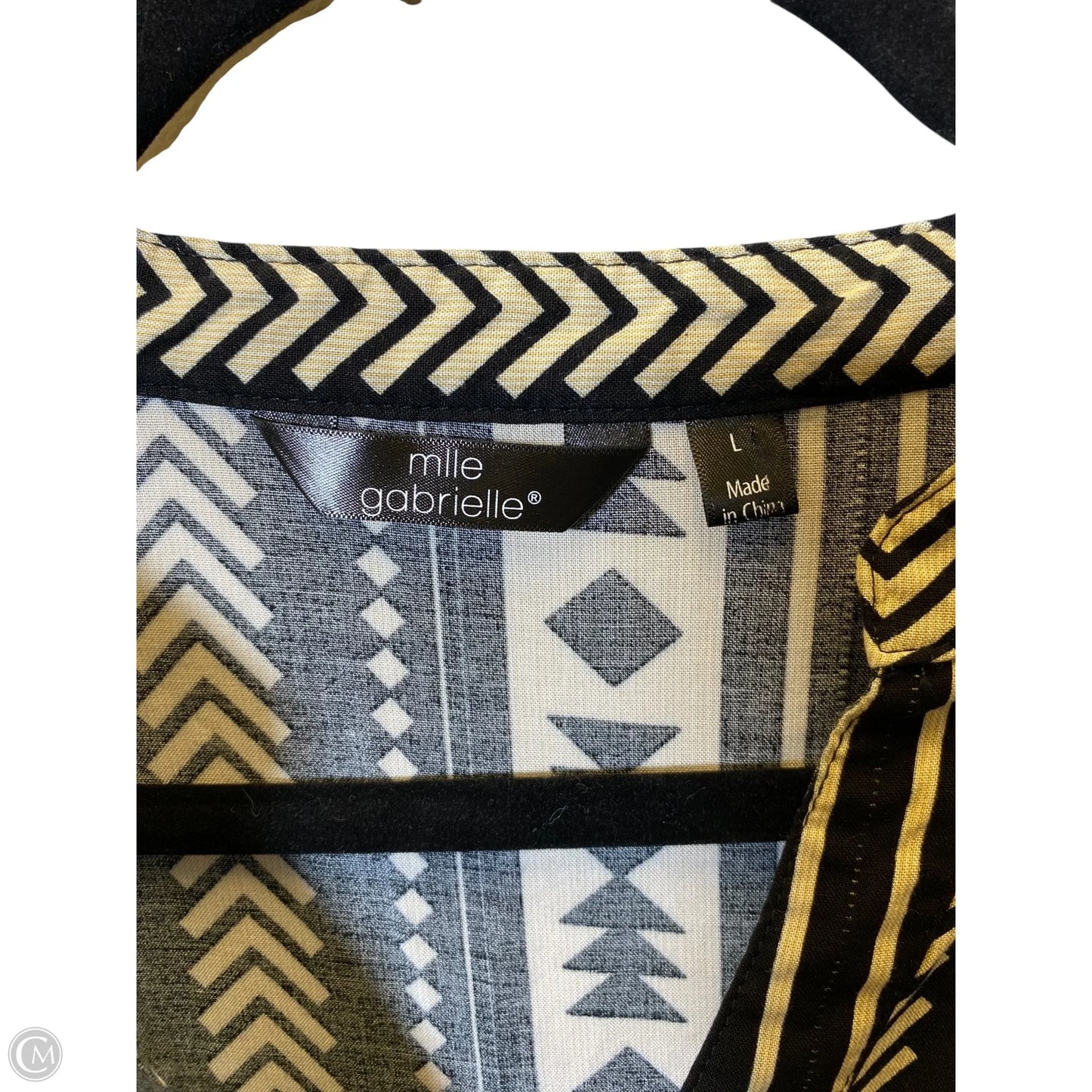 Dress Casual Short By Mlle Gabrielle In Black & Cream, Size: L