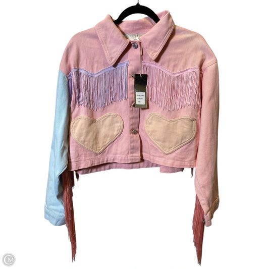 Jacket Denim By Lizette Collection In Multi-colored, Size: L