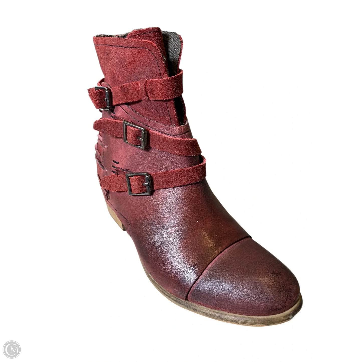 Boots Ankle Heels By Clothes Mentor In Red, Size: 6.5