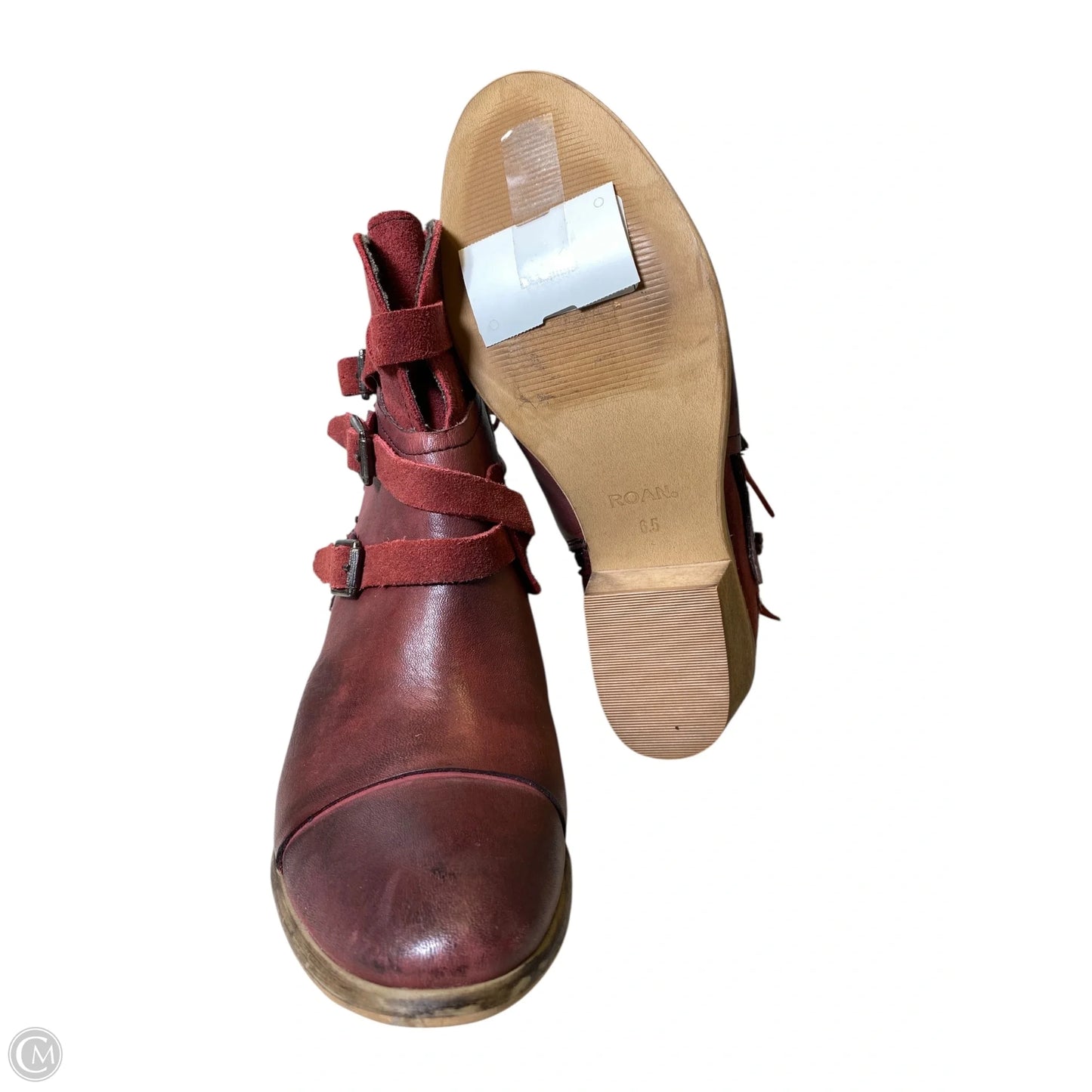Boots Ankle Heels By Clothes Mentor In Red, Size: 6.5