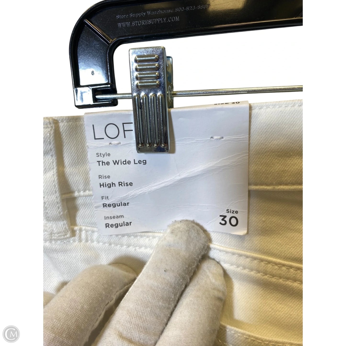 Jeans Wide Leg By Loft In White, Size: 10