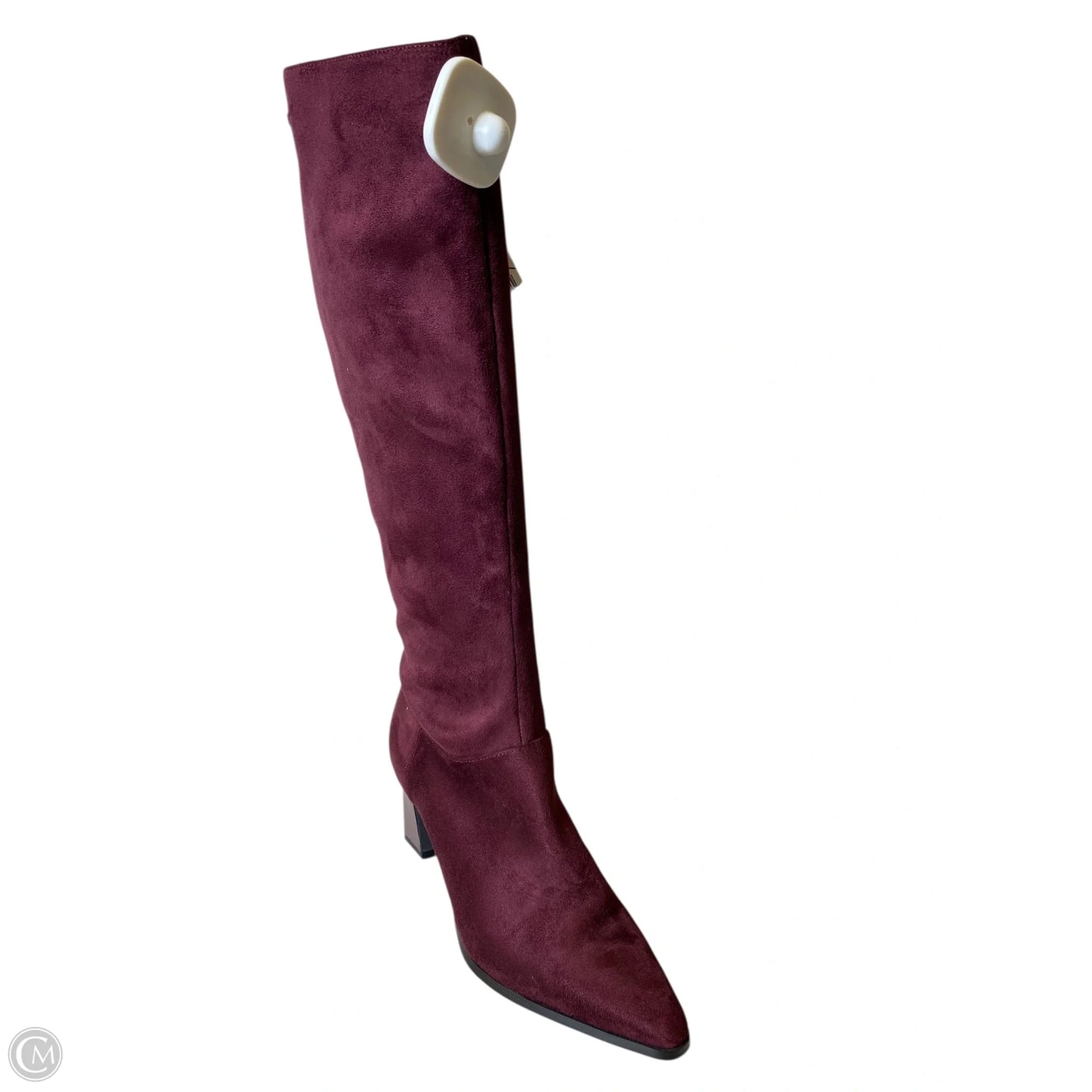 Boots Knee Heels By Dkny In Maroon, Size: 6.5